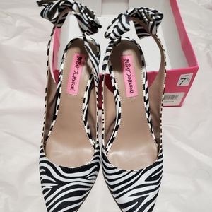 Betsy Johnson zebra heels
